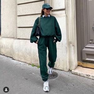 Storets Lexi Brushed Oversized Sweatshirt Deep Forest Green Medium/Large